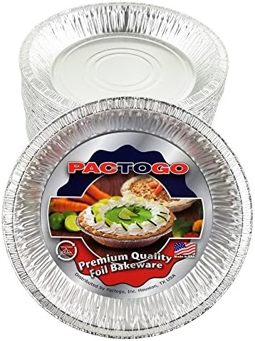 PACTOGO Aluminum Foil Pie Pan (Actual Top-Out 9-5/8 Inches - Top-In 8-3/4 Inches - Vertical Depth 1-3/16 Inches) - Disposable Baking Tin Plates (Pack of 200) - Image 3