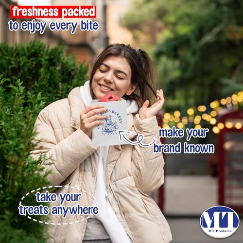 MT Products Custom Printed White Cookie Bags 6.5" x 8" - Personalized Grease Resistant Bakery Bags for Baked Goods - Image 6