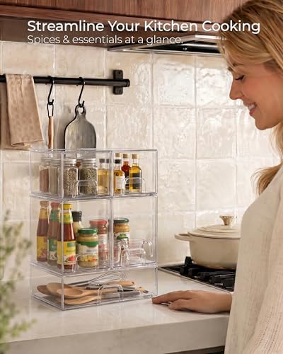 Stackable Storage Drawer Organizers Set of 5 for Bathroom Organizer Storage - Image 4