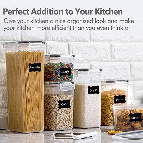 CHEFSTORY Airtight Food Storage Containers Set, 14 PCS Kitchen Storage Containers with Lids for Flour, Sugar and Cereal, Plastic Dry Food Canisters for Pantry Organization and Storage | BPA-Free Kitchen Organizers with Lids, For Flour, Sugar & Cereal, ... - Image 6