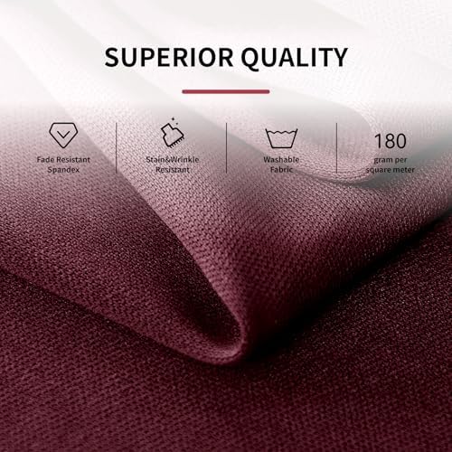 Outpain 6 Pack Spandex Burgundy Round Tablecloths for 60in Tables, 120Inch Stretchy Fitted 5FT Round Table Clothes,Wrinkle Free Table Cover with Skirt for Wedding Party Dining Banquet - Image 3