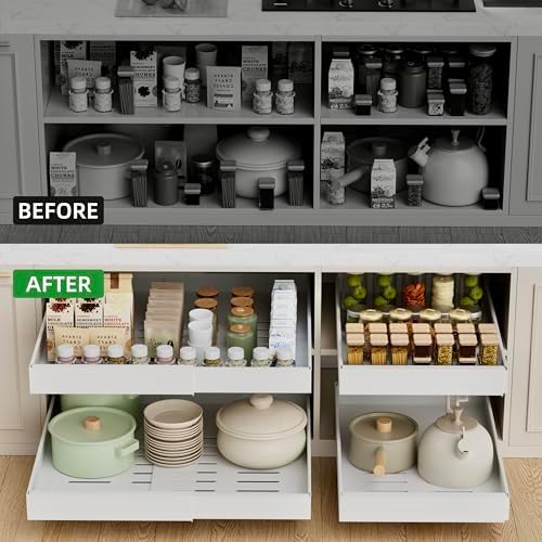 PAKETA 2 Pack Expandable Pull Out Cabinet Organizer,21" Deep - Image 3