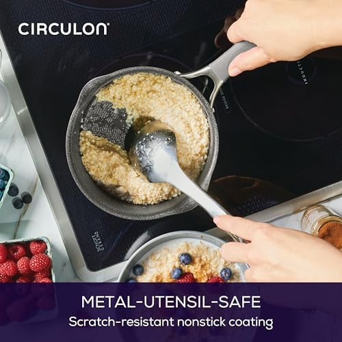 Circulon A1 Series Nonstick Straining Sauce Pan with Lid, 2-Quart, Graphite - Image 4