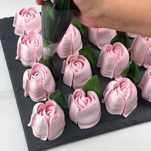 3pack Russian Piping Flower Nozzles Extra Large, Stainless Steel Rose Floral Piping Nozzles for Cake Decorating Icing, Cream Flower Bouquet DIY Cookies, Desserts Baking Tools (XXL, D） - Image 3
