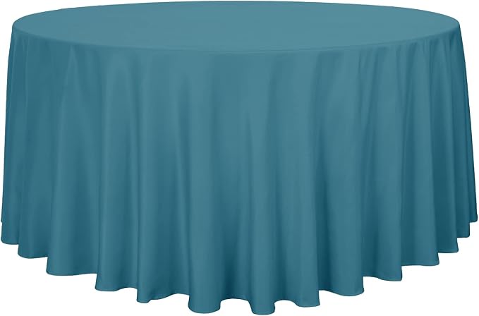 sancua Round Tablecloth, 108 Inch, Teal by sancua