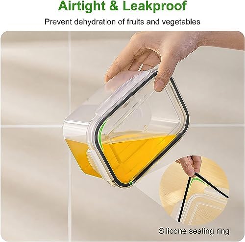 Freshmage Fruit Storage Containers for Fridge with Removable Colander 6 pcs | Airtight Food Storage Container Dishwasher Safe Produce Saver for Refrigerator Keep Berry Fruit Fresh Longer Large Clear - Image 4