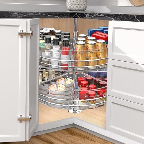 JOWBOOW Lazy Susan Organizer Bins for 26"-27" Diameter Corner Cabinet Lazy Susan, 6 Pack, Clear Plastic Cabinet and Pantry Storage Bin, 1/8 Wedge-Food Safe, BPA Free - Image 2