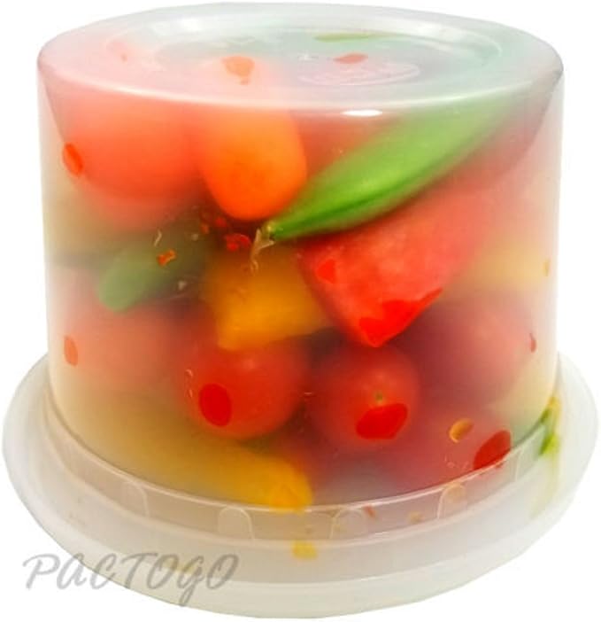 PCM 8 16 32 oz. Round Plastic Deli Soup Containers w/Lids Microwavable BPA Free (Pack of 12 Sets Each) - Image 8
