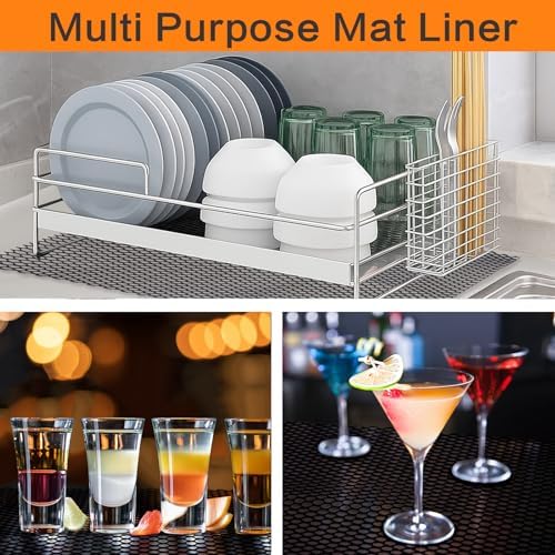 Bar Shelf Liner for Countertop, Glass Drying Plastic Mesh Mat 36 Inch Wide - Image 6