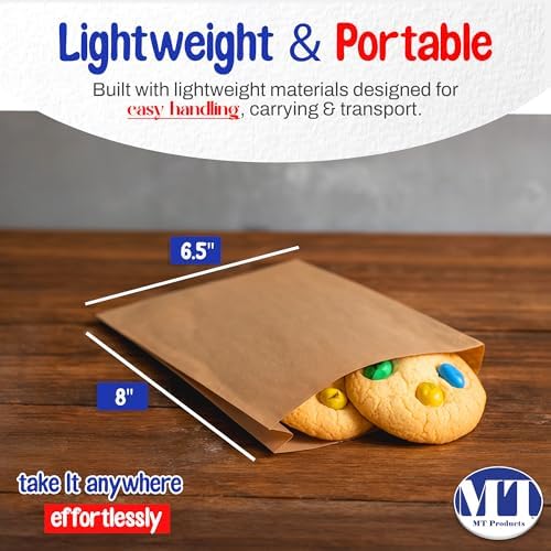 MT Products Kraft Cookie Bags 6.5" x 8" - Disposable Grease Resistant Bakery Paper Bags - Pack of 1000 - Image 2