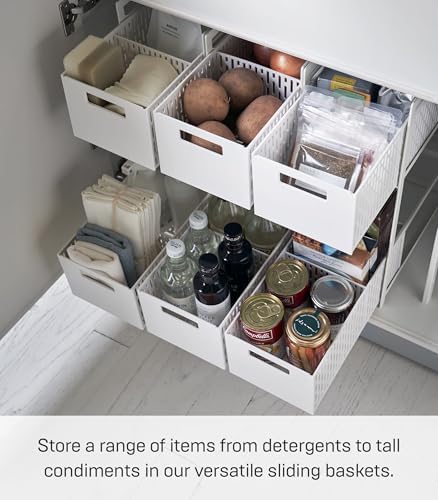 YAMAZAKI Home 2-Tier Storage Basket, Under-Sink Storage, ABS Plastic, White - Image 3