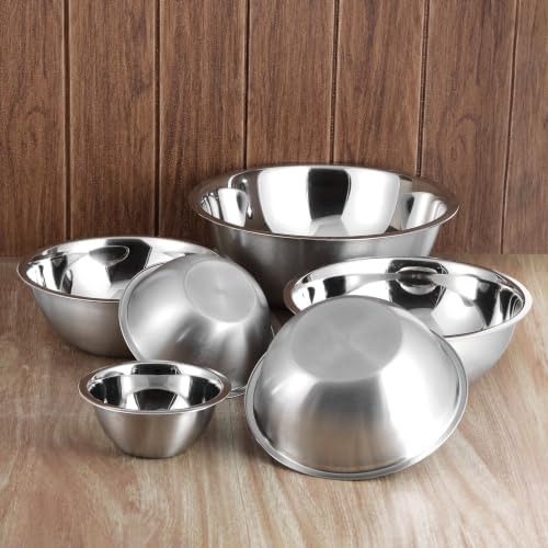 YBM HOME Stainless Steel Mixing Bowl - Premium Polished Mirror Nesting Metal Bowl for Cooking and Serving, Stackable for Convenient Storage-3.25 Quart, 1191, silver - Image 3