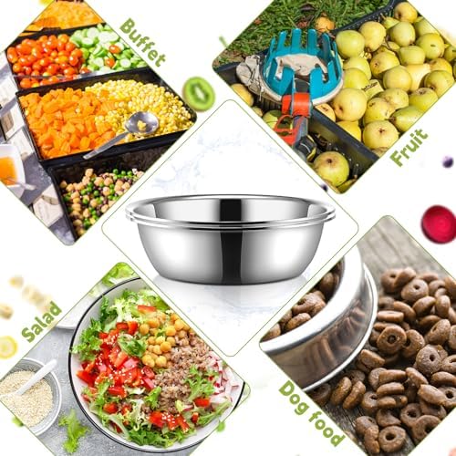 Yungyan 2 Pieces Large Mixing Bowl Stainless Steel Oversized All Purpose Steel Bowl Metal Bowl for Serving Baking Marinating for Home Cooking or Commercial(26 Quarts) - Image 5