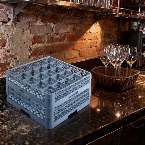 Commercial Cup Rack 3 Packs 25 Compartment Base with 2 Extenders | Polypropylene Dish Drying Rack | Quitly Clean Divided Durable Dishwasher Rack for Restaurants Bar Hotel Canteen Kitchen - Image 2