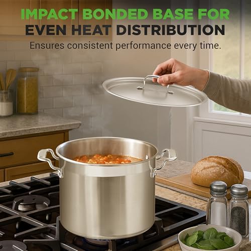 NutriChef 14 Quart Stock Pot with Lid - Heavy Duty Stainless Steel, Induction Ready, Ergonomic Handles - Image 5