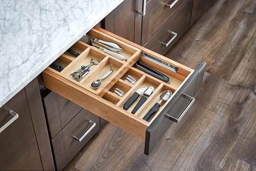 Rev-A-Shelf Maple Two-Tier Cutlery Replacement Drawer System w/ BLUM Soft-Close for Face Frame Base Kitchen Cabinets, Kitchen Drawer Organizer, Min Opening Width of 15", 4WTCD-18HSC-1 - Image 3