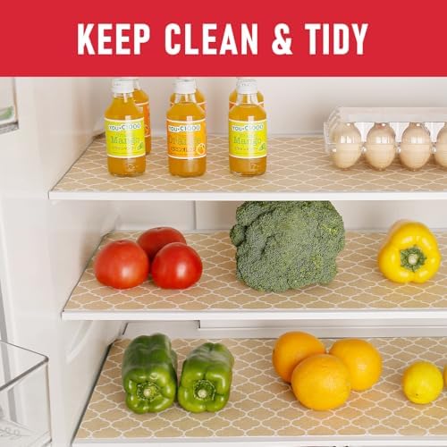Cooyes 2 in 1 Refrigerator Liners, 6 Pack, 12“ × 24”， Fridge Drawer & Shelf Liners for Kitchen Cabinets Non-Adhesive, Breathable Cloth Material, BPAfree, Keep Produce Fresh Longer - Image 2