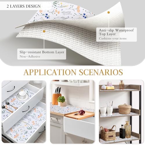 Beautysaid Shelf and Drawer Liner for Kitchen Cabinet Non Adhesive Non Slip - Image 3