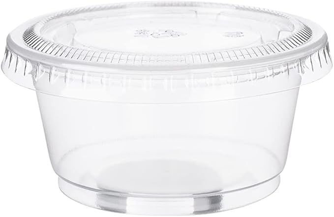 [500 sets - 2oz] Disposable Plastic Souffle/Portion Cups with Lids Bulk Perfect for Shot Glasses, Condiments, Toppings, Dressings, Sampling - Image 5