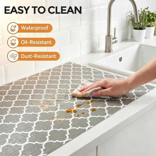 Coavas Shelf and Cabinet Liner, Easy Cut Protective (Gray, 12 in x 30 ft) - Image 4