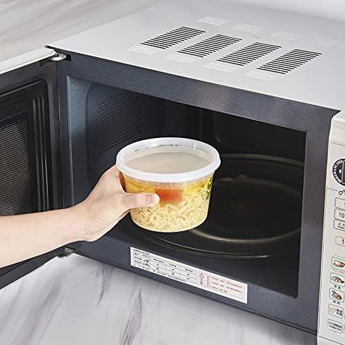 [240 Set - 16 oz.] Plastic Deli Food Storage Containers With Lids, Disposable togo containers for soup, Meal Prep, Slime | BPA Free | Stackable | Leakproof | Microwave | Dishwasher | Freezer Safe - Image 4