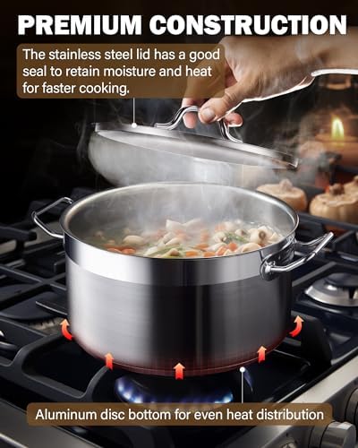 Cooks Standard Professional 9 Quart Stock Pot, Stainless Steel Dutch Oven - Image 3