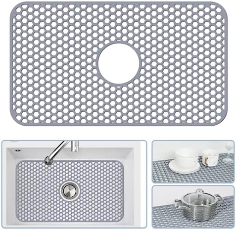 Bestjing Silicone Sink Protectors for Kitchen Sink-24.8"x 13" Center Drain by Bestjing
