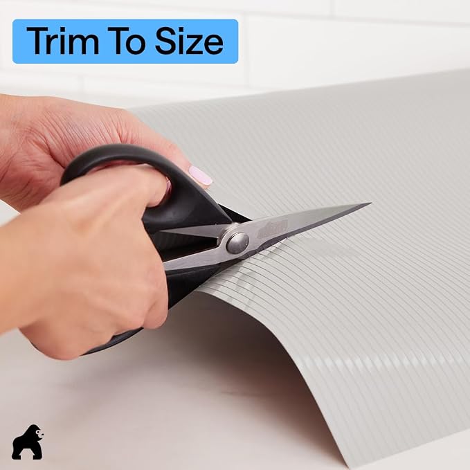 GORILLA GRIP Shelf Liner, Non-Adhesive Cabinet Liners, 17.5"x10' Light Gray - Image 8