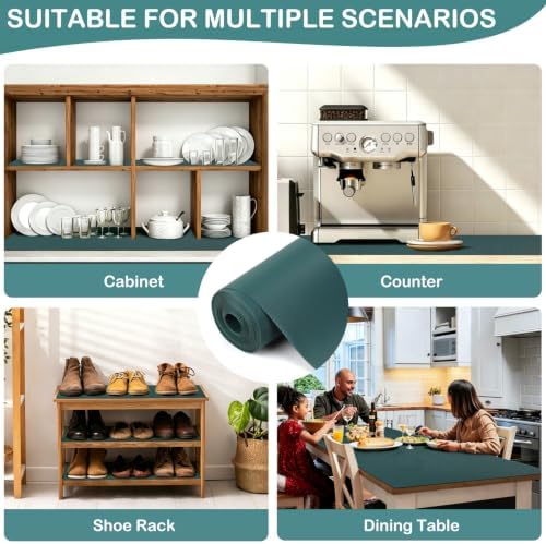 Kitchen Shelf Liner Drawer Liners, Non-Adhesive EVA Cabinet Liners, Green - Image 7