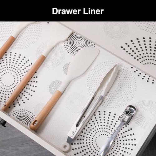 Cooyes Shelf and Drawer Liner for Kitchen Cabinets – Non-Adhesive, Waterproof, Non-Slip Cabinet Liners for Scratch Protection, Desk, Refrigerator, Shelves, Drawers with Modern Pattern - Image 4