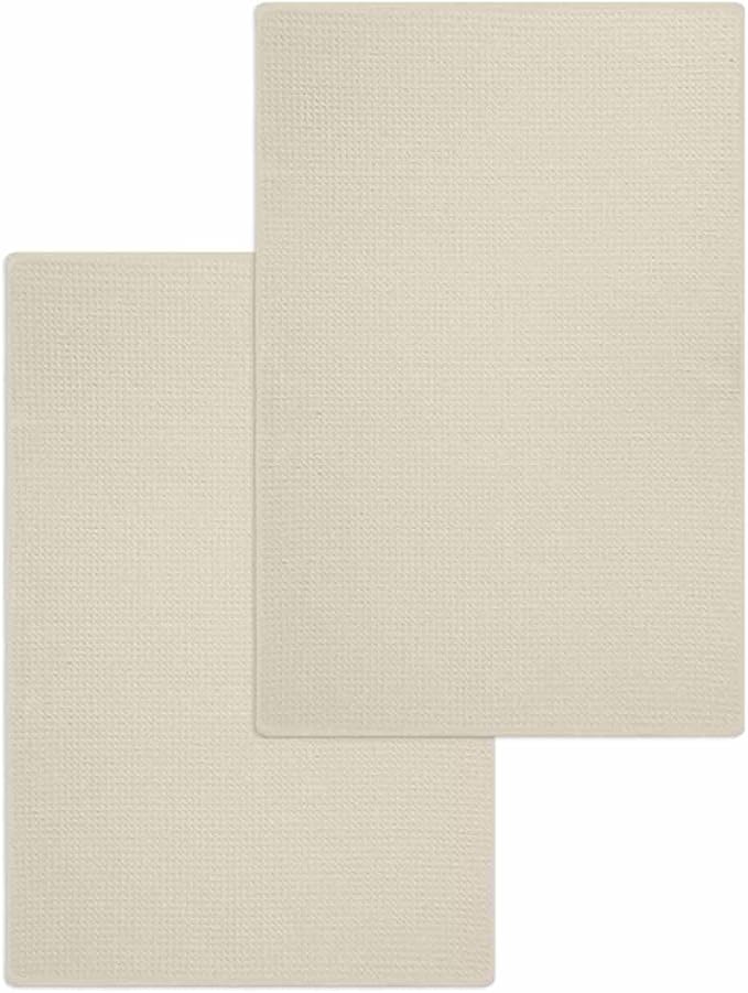 Ivory White Dish Towels Set,Waffle Weave Kitchen Towels Microfiber Towels Cleaning, Solid Color Pure Contemporary Minimalist Aesthetics Decor Absorbent Dish Drying Towels Hand Towels 2-Pc 15.7x23.6In by Unknown