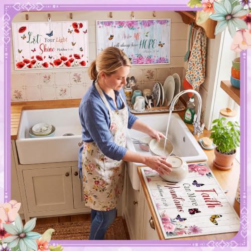 Meanplan 12 Pcs Christian Dish Drying Mats for Kitchen 24"x 16" Gifts Bulk - Image 3