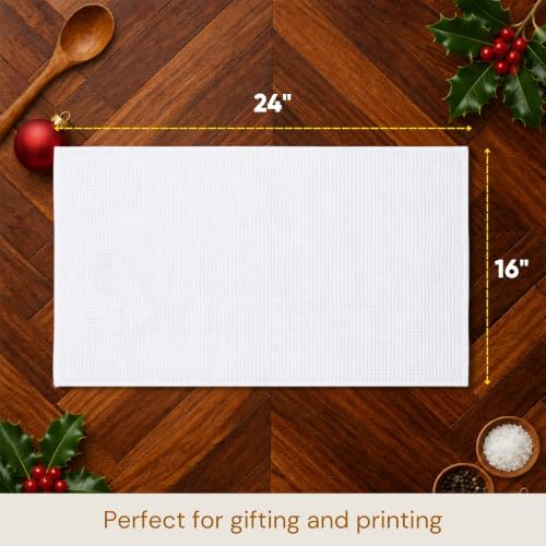 Microfiber Wholesale Sublimation Blanks Towels 16x24 - Premium Waffle Weave Microfiber Towels for Kitchen - Polyester Blanks for Kitchen or Craft Use - Bulk Pack of 156 - Image 2