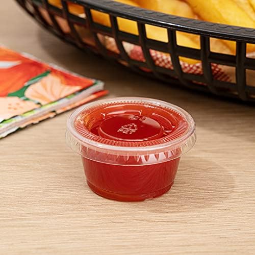 Restaurantware-Chef 101 0.8 Ounce Sauce Cups, 2000 Microwave-Safe Condiment Cups - Crack-Resistant, Disposable, Black Plastic Portion Cup, For Samples, Sauces, Or Toppings, Lids Sold Separately - Image 4