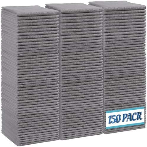 HOMEXCEL 150PK Microfiber Cleaning Cloth, Cleaning Rag for Home, 11.5x11.5 by HOMEXCEL