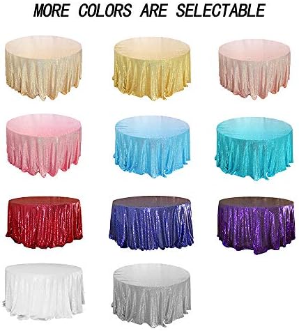 JYFLZQ Purple Sequin Tablecloth, Glitter Party Table Cover 108 Inch Round - Image 6