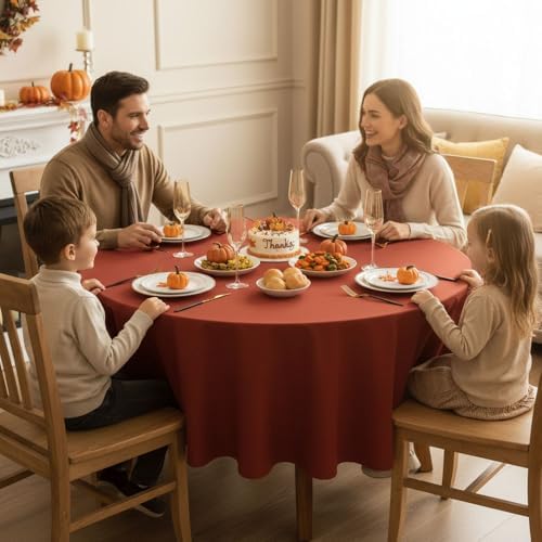 Fitable 6 Pack Rust Tablecloths 70 Inch Round for 36"-48" Tables - Image 3