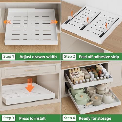 PAKETA 1 Pack Expandable Pull Out Cabinet Organizer,21" Deep - Image 6