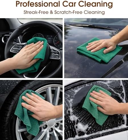 KitchLife Microfiber Cleaning Cloth Roll, 100 Pack - Tear-Away Microfiber Paper Towels, Lint-Free, Reusable, Washable for Kitchen, Car, Dishes, and Sensitive Surfaces (Forest Green) - Image 6