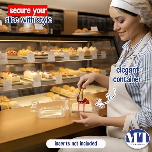 MT Products Cake Slice Container 5.25" x 5.63" x 3.17" - Clear Square Plastic Containers for Food - Disposable Dessert Containers - Deep Sandwich Containers (500 Pieces) - Made in the USA - Image 5