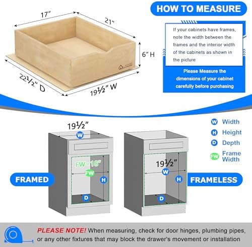 WelFurGeer Soft Close Pull Out Drawers for Kitchen Cabinets, 17" W x 21" D Pull Out Cabinet Organizer, Premium Birchwood Pull-Out Cabinet Drawers, Smooth Slide-Out Shelves for Kitchen Cabinets - Image 5