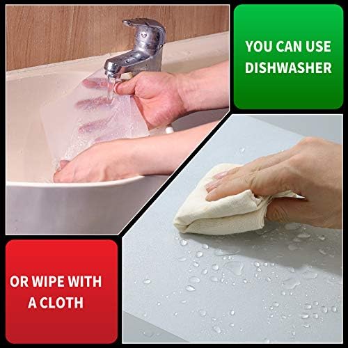 Shelf Liner Silicone Shelf Liners for Kitchen Cabinets Non-Adhesive Non-Slip Waterproof Cabinet Liner Drawer Liner Refrigerator Liners Durable & Reusable (12 Inch x 10 FT, Translucent-White) - Image 3