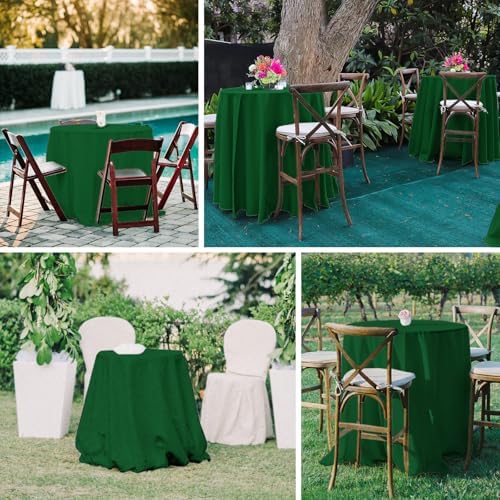 8 Pack Hunter Green Round Tablecloths, Diameter of 90 inch - Image 6
