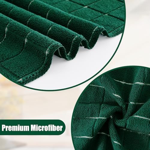 Homaxy Microfiber Kitchen Towels and Dishcloths Sets, 12 Pack, Dark Green - Image 2