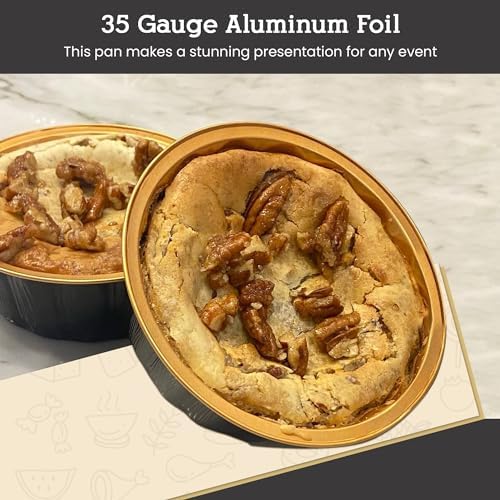 KitchenDance 8 oz Disposable Round Aluminum Foil Pan without Lids - Mini Disposable Pie Pans, Aluminum Mini Pie Tins For Baking & Storing Mini Cakes - Vibrant Colors, Sturdy Scalloped Design - A8NL - Image 5