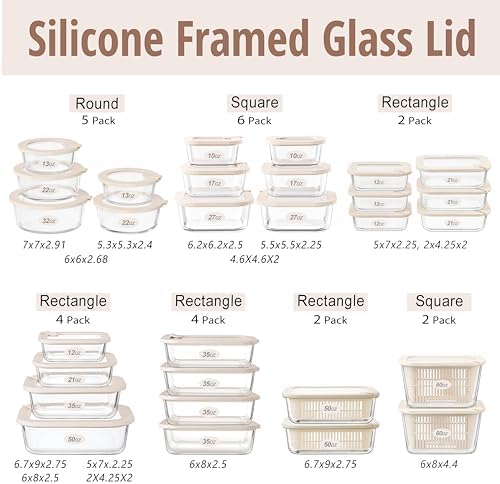 Urban Green Glass Food Storage Containers with Glass Lids, Microwave Safe Food Container Set, Airtight Meal Prep Containers, LeakProof, 100% Plastic Free, 6 Pack - Image 3
