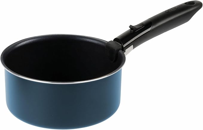 Sitram 714251 Cookware Set 10 Pieces Aluminium Blue Metal Matt: Removable Handle, 3 Frying Pans Diameter 20.24.5 cm, 3 Saucepans Diameter 16.18 cm, 3 Glass Lids Diameter 16.20 cm, Suitable for All - Image 6
