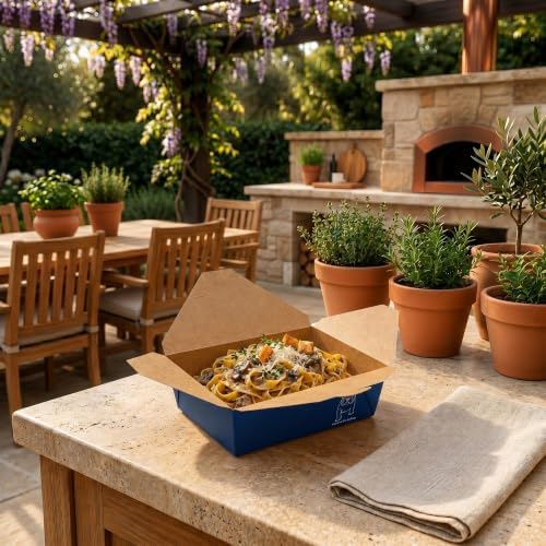 Restaurantware 71 oz Paper Rectangle 3 Bio Box Take Out Container, 50 Ct - Image 4