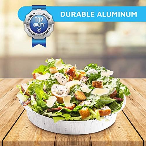 MontoPack 7” Round 40 Pack Aluminum Foil Pans with Clear Lids | Disposable Containers with Straight Walls for Storing, Baking, Meal Prep & Reheating | Freezer & Oven Safe, Recyclable - Image 4