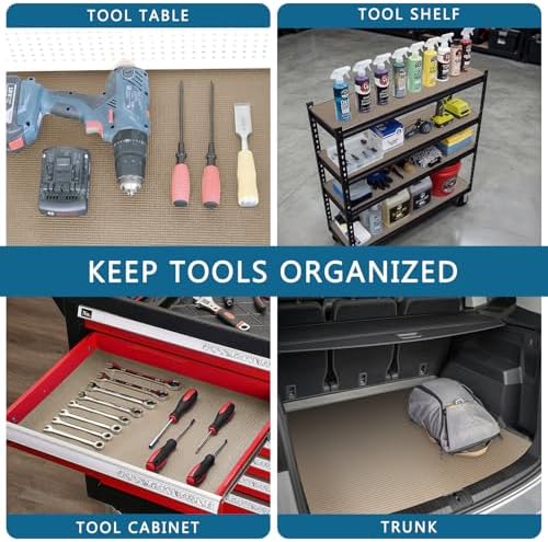 Foam Toolbox Liner Drawer Liner, Non-Slip Shelf Liners 18" W x 288" L Khaki - Image 5